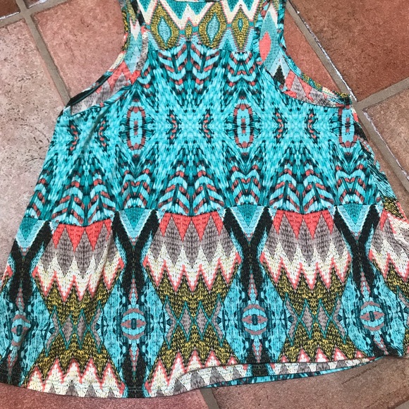Boho Turquoise Tank Top - Picture 4 of 4